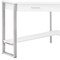 Homeroots 42 x 42 x 30 in. White with Silver Metal Computer Desk 355733 - alternate 2